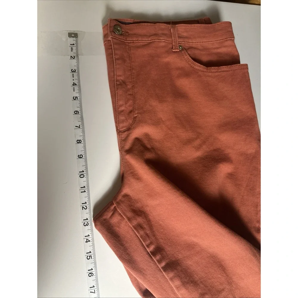 High Rise Straight Stretch Rust Mom Jeans Amanda 18 Short Gloria Vanderbuilt